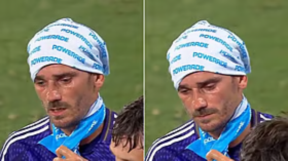 Source-supplied image for: 'Fighting For His Life': Antoine Griezmann’s Exhausted Reaction Goes Viral During MLS Cooling Break | VIDEO